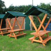 picnic table with roof